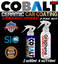 Load image into Gallery viewer, Cobalt 9h (2 YEAR) 2oz Nano Ceramic Clear Coat SPRAY &amp; 4oz Xtreme Graphene Ceramic Spray Booster 2-Pack Value Kit
